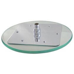 Regendusche Glas 32 cm rund – quadratische Brause 22x22 cm mit 105 Düsen, Antikalk, hochwertiges Duscherlebnis für Bad und Dusche