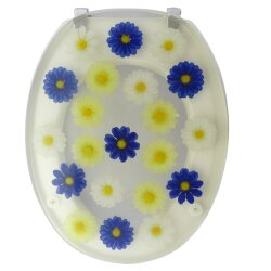 Toilettensitz Klodeckel Blumen Blau-Gelb – WC-Sitz...