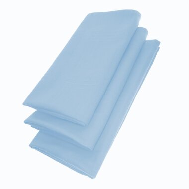 3er Pack Stoffservietten 44×44 cm Hellblau – 100 % Baumwolle, langlebig & waschbar