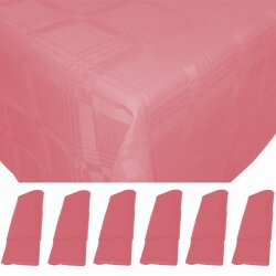 6er Pack Servietten 44×44 cm + Tischdecke 100 %...