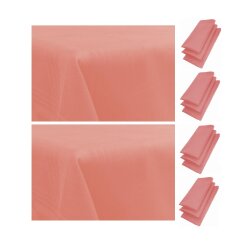 12er Stoffservietten + 2 Tischdecken Rosa 44×44 cm...