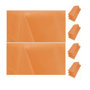 12er Pack Stoffservietten 44x44 cm + 2 Tischdecken aus 100% Baumwolle in Apricot – Elegantes Textilset für festliche Tafeln, Hochzeiten, Events oder den Alltag