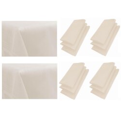 GARIALLA 12 Servietten & 2 Tischdecken Beige aus...