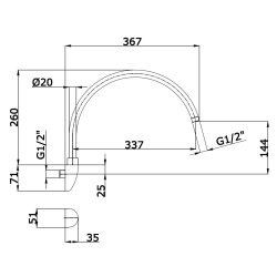 Wandausleger Wandarm Wandanschluss Messing verchromt...