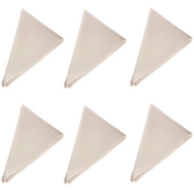6er Set Stoffservietten 44x44 cm Beige – Baumwolle für Tischdeko & Gastronomie