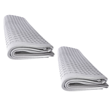 4x Badetücher Handtuch Gästetuch Waffelpique 100 x 50cm Baumwolle grau Set Tuch