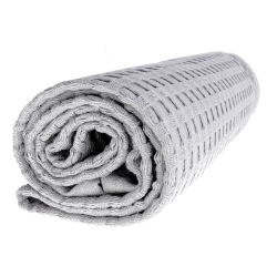 3x Handtuch G&auml;stetuch in Wafelpikee 100 x 50 cm aus Baumwolle / Pique Wabengewebe grau