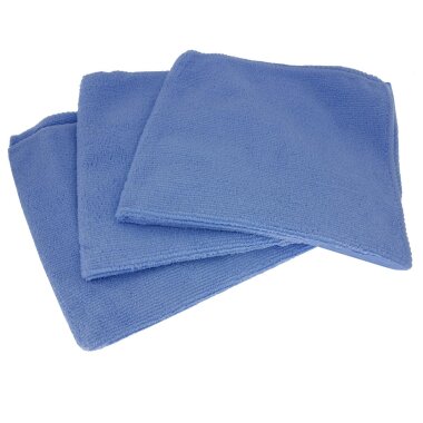 3er Set Profi Mikrofasertücher 40x40 cm Blau – fusselfrei, streifenfrei & kratzfrei, ideal als Poliertücher & Reinigungstücher für Auto & Haushalt