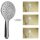 Design Handbrause 3 Funktionen – verchromt, Regen-, Strahl- & Massagestrahl