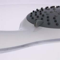Handbrause 5 Strahlarten – grauer Duschkopf mit Antikalkdüsen, ergonomisch für Dusche und Bad, vielseitig einstellbar