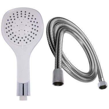 Premium Handbrause Weiß mit 5 Strahlarten Antikalk inkl. 150 cm Schlauch