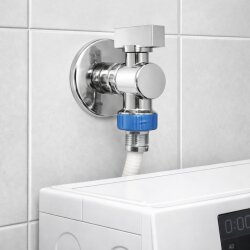 Eckventil ½″×¾″ verchromt – Kugelventil mit Wandrosette für Waschmaschine & Spülmaschine