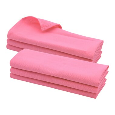6er Set Geschirrtücher aus 100 % Baumwolle – Rippstruktur Rosa Pink – Hochsaugfähig, langlebig und fusselfrei für Küche & Gastro