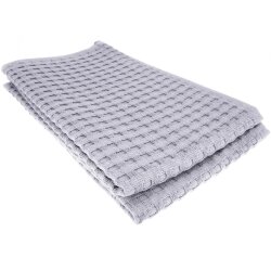 2x Gästetuch 50x30 cm Waffelpique Grau aus Baumwolle...
