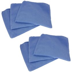 6er Set Profi Mikrofasertücher 40x40 cm Blau –...
