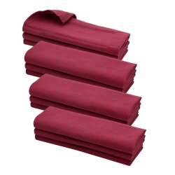 12er Set Geschirrtücher 100 % Baumwolle Bordeaux-Rot...