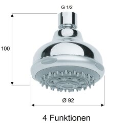 Duschkopf-Set mit Wandarm und Kopfbrause – Antikalk-System für gewerbliche Sanitäranlagen