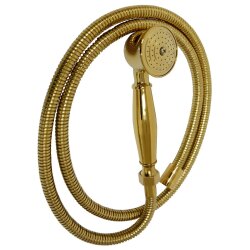 Retro Handbrause aus Messing in Gold mit Brauseschlauch – Duschkopf Set