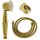 Retro Handbrause Brause Duschkopf aus Messing gold Brauseschlauch Brausehalterung