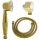 Retro Handbrause Brause aus Messing gold mit Brauseschlauch Anschlussbogen