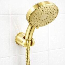 Runder Wandhalter für Handbrause mit Gold-Oberfläche – edler Brausehalter für Dusche und Bad, stabil und langlebig
