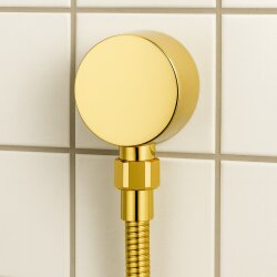 Wandanschlussbogen mit vergoldeter Oberfläche – Gold, Anschluss für Brauseschlauch, stabiler Wandarm für Dusche und Bad