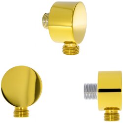 Wandanschlussbogen mit vergoldeter Oberfläche – Gold, Anschluss für Brauseschlauch, stabiler Wandarm für Dusche und Bad