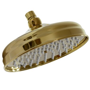 Retrodesign-Regendusche 20 cm Gold – runder Duschkopf mit 75 Antikalkdüsen für stilvolles Bad & luxuriöses Duscherlebnis