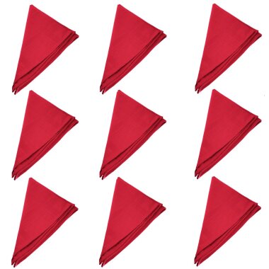 9er Pack Stoffservietten 45×45 cm in strahlendem Rot – 100 % Baumwolle, waschbar & wiederverwendbar