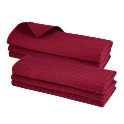6er Pack Geschirrtücher 70x50 cm in Weinrot –...