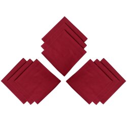 Stoffservietten 45x45 cm Baumwolle Wein-Rot – im...