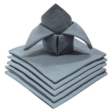 Gariella 6er Set Servietten Grau – Weiche Baumwolle für Küche, Tisch & Dekoration