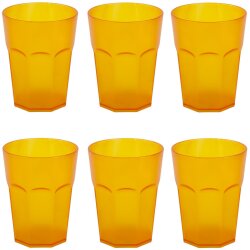 ENGELLAND 6 teiliges Hartplastik Becher Set Orange 400 ml...