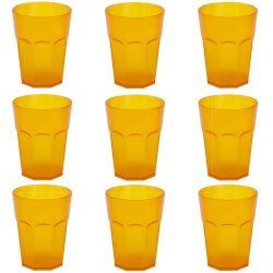 ENGELLAND 9 teiliges Hartplastik Becher Set Orange 400 ml...