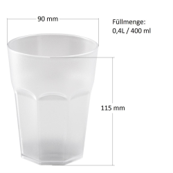 12x Kunststoffbecher Trinkbecher Plastikbecher Trink-Gläser Mehrweg 0,4l Orange