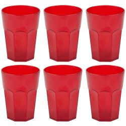ENGELLAND 6 teiliges Hartplastik Becher Set Rot 400 ml je...