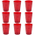 9x Kunststoffbecher Trinkbecher Plastikbecher Trink-Gläser Mehrweg 0,4l Rot