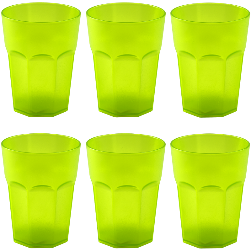 6x Kunststoffbecher Grün Trinkbecher Party-Becher Plastikbecher Mehrweg 0,25l 