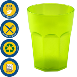6x Kunststoffbecher Trinkbecher Plastikbecher Trink-Gläser Mehrweg 0,4l Grün