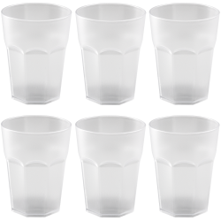 6x Kunststoffbecher Trinkbecher Plastikbecher Trink-Gläser Mehrweg 0,4l Weiss