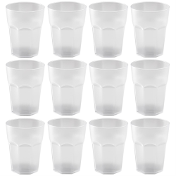 12x Kunststoffbecher Trinkbecher Plastikbecher Trink-Gläser Mehrweg 0,4l Weiss