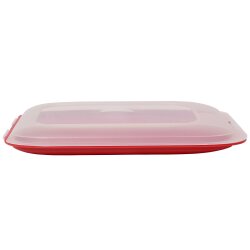 ENGELLAND Aufschnittbox Rot 25×17 cm – BPA-frei, stapelbar, abnehmbarer Deckel, mikrowellen- & gefriergeeignet