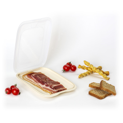 Stapelbare Aufschnittbox Frischhaltedose Wurst Behälter Aufschnittdose Rot