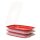 ENGELLAND 3er Set Aufschnittbox Rot 25×17×3,3 cm – BPA-frei, stapelbar, mit Servierdeckel, mikrowellen- & gefriergeeignet