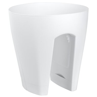 Blumentopf für Geländer in Weiß – Pflanztopf & Balkonkasten mit stabilem Halter, wetterfest & UV-beständig – ideal für Balkon, Terrasse & Garten