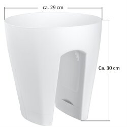 Blumentopf für Geländer in Weiß – Pflanztopf & Balkonkasten mit stabilem Halter, wetterfest & UV-beständig – ideal für Balkon, Terrasse & Garten