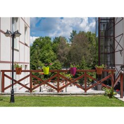 Blumentopf für Geländer in Weiß – Pflanztopf & Balkonkasten mit stabilem Halter, wetterfest & UV-beständig – ideal für Balkon, Terrasse & Garten