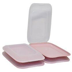 ENGELLAND 4 teiliges Aufschnittbox Set Rosa | Stapelbare,...