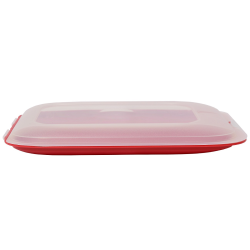 4x stapelbare Aufschnittbox Frischhaltedose Wurst Beh&auml;lter Aufschnittdose Rot