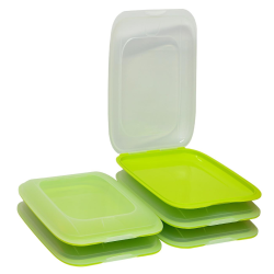 5x stapelbare Aufschnittbox Frischhaltedose Wurst Behälter Aufschnittdose Grün